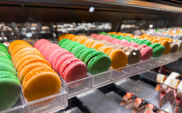 close-up photo of a glass bakery counter with desserts